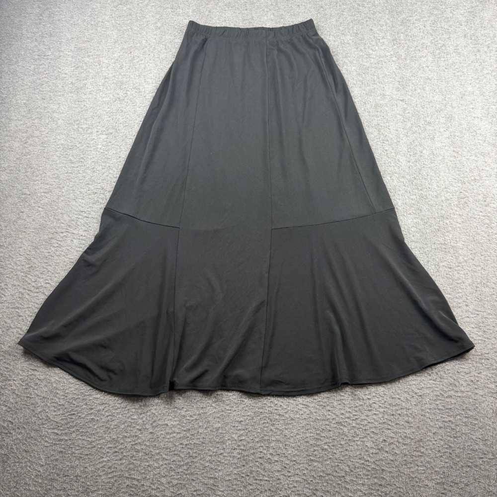 Chico's Maxi Skirt Women Size 0 Black Travelers Elastic Waist Flared Long